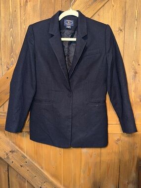Chelsea Cambell Petites Women's Dark Navy Single-Button Wool Blazer size 2P